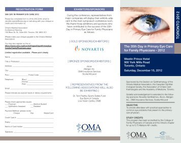 Primary Eye Care for Family Physicians Program - Ontario Medical ...