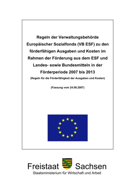 Förderfähige Ausgaben im Rahmen der ... - Freistaat Sachsen