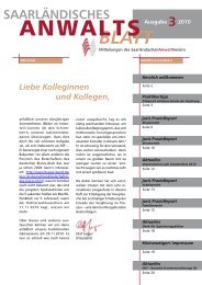 saarländisches blatt - SAV Saarländischer Anwaltverein