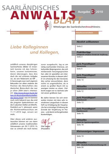 saarländisches blatt - SAV Saarländischer Anwaltverein