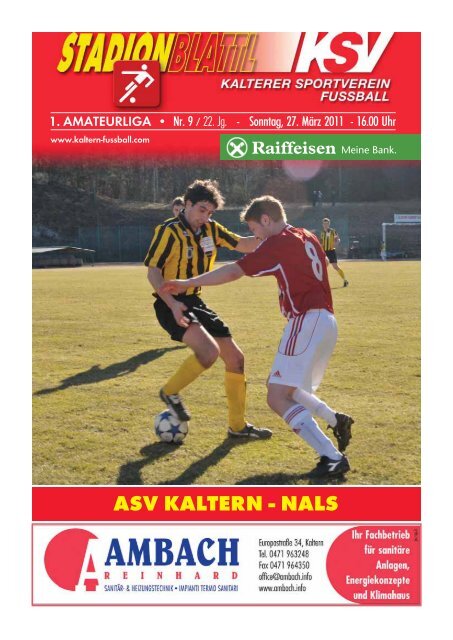 9.Stadionblatt'l gegen Nals - KSV Fussball Kaltern