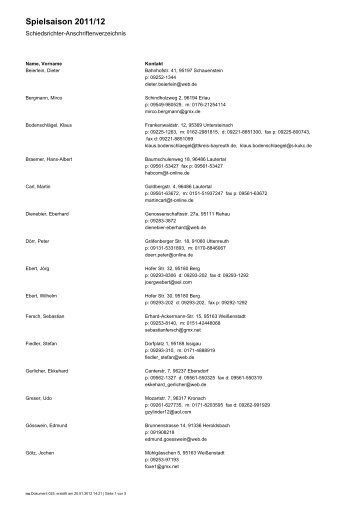 Schiedsrichterliste 1.2.2012
