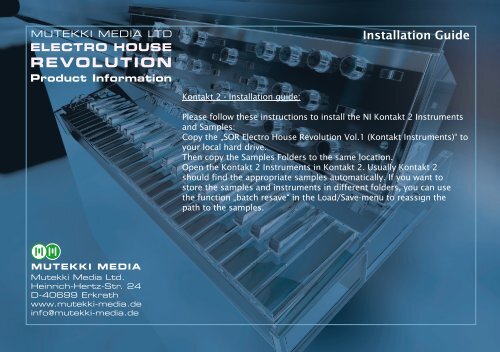 Mutekki Media - SOR Electro House Revolution - Sounds of ...