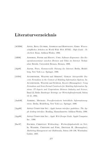 Literaturverzeichnis - Universität Bamberg