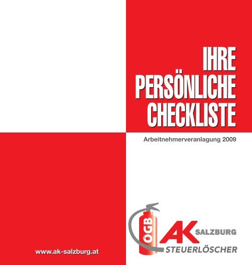 Checkliste für Arbeitnehmerveranlagung - AK - Salzburg