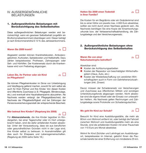 Checkliste für Arbeitnehmerveranlagung - AK - Salzburg