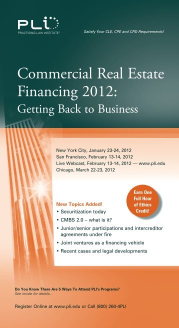 Commercial Real Estate Financing 2012: - Quarles & Brady LLP