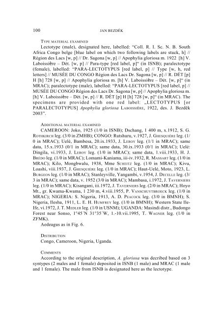 Revisional study on African Apophylia. Part 1.