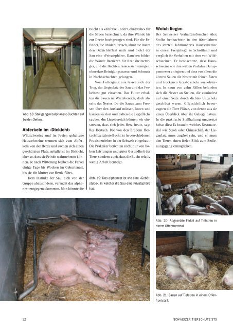 Tierkomfort, Beispiele aus der Praxis - Schweizer Tierschutz STS