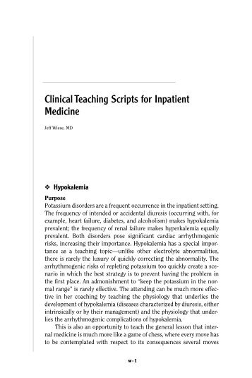 Clinical Teaching Scripts for Inpatient Medicine - American College ...
