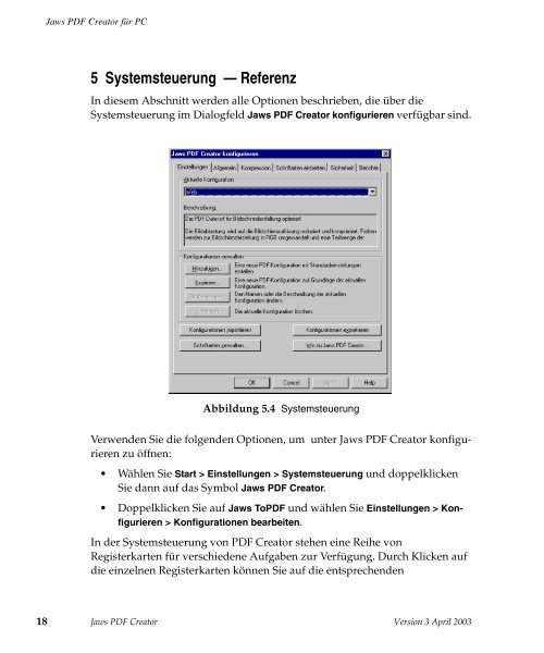 PDF Creator User Manual - Jaws PDF Software