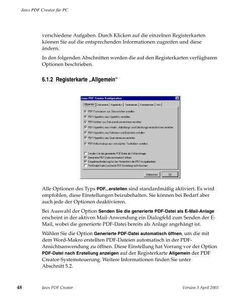PDF Creator User Manual - Jaws PDF Software