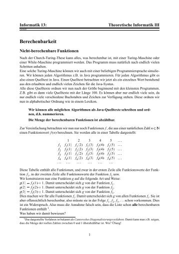 Berechenbarkeit - Informatik in der Oberstufe