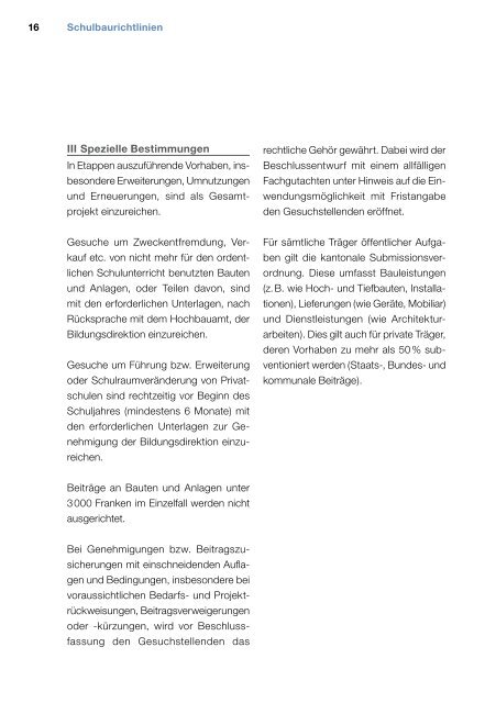 Schulbaurichtlinien 16. März 2009 - des KZS