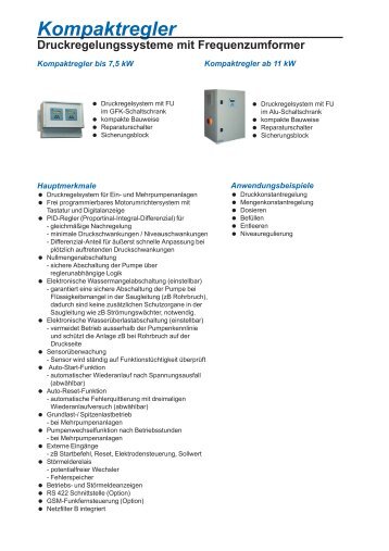 Kompaktregler Druckregelungssysteme mit ... - Speck Pumpen