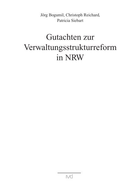 8 Gutachten zur Verwaltungsstrukturreform in NRW - Westfalen ...