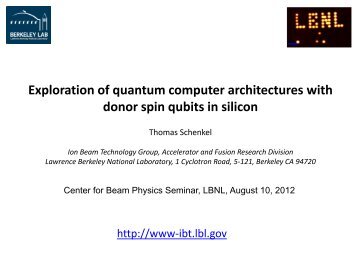 Exploration of quantum computer architectures with donor spin ...