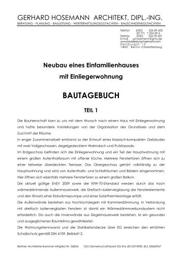 Das Bautagebuch als PDF - Gerhard Hosemann