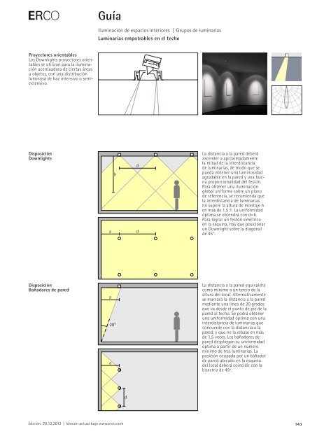 Iluminación de espacios interiores - Erco