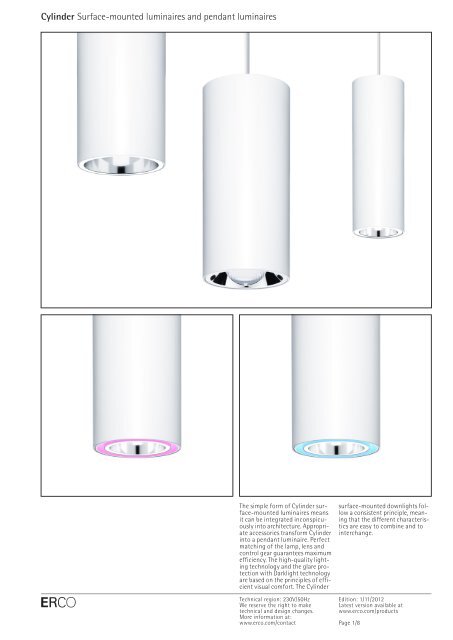 Cylinder Surface Mounted Luminaires And