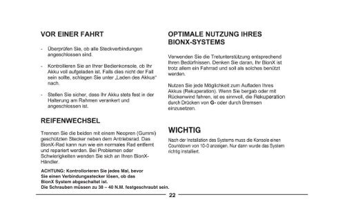 Bedienungsanleitung BionX PDF