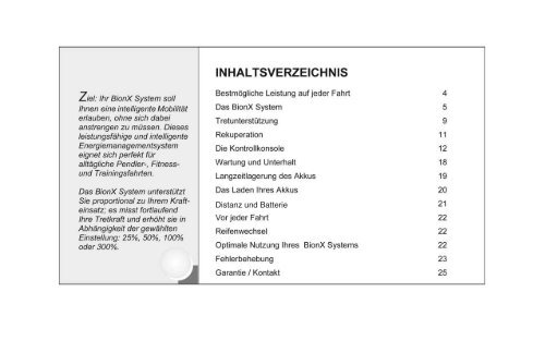 Bedienungsanleitung BionX PDF