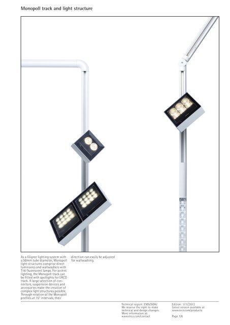 Monopoll Track And Light Structure Erco