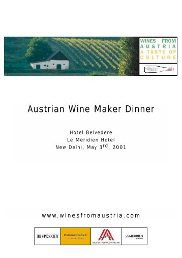 Austrian Wine Maker Dinner