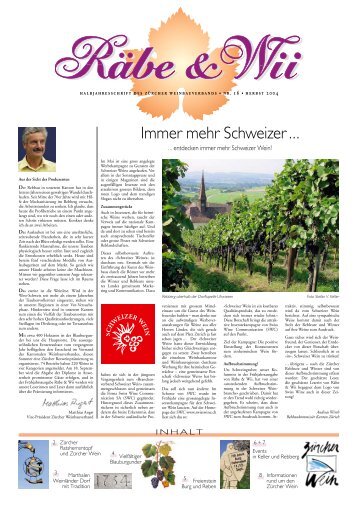 Immer mehr Schweizer . . . - Branchenverband Zürcher Wein
