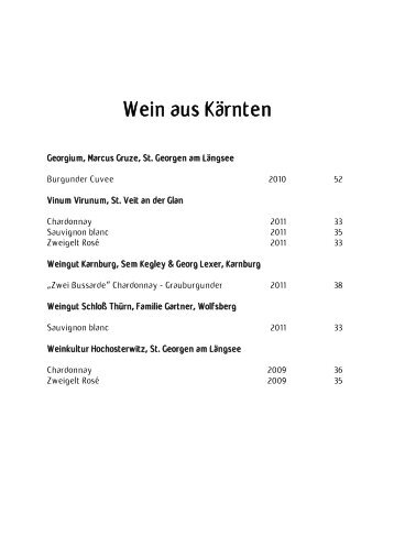 Wein aus Kärnten - Gasthof Liegl