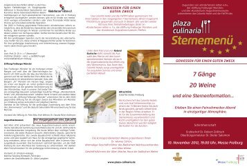 Plaza Culinaria Sternemenü Flyer - Messe Freiburg