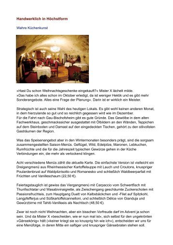 Handwerklich in Höchstform - im Restaurant Weingut Nack in Gau ...