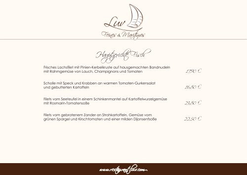 Speisekarte als PDF downloaden - Restaurant Luv in Schleswig