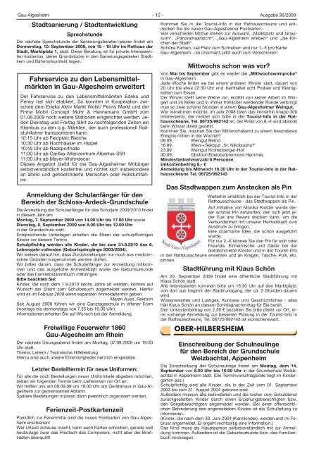 Sonntag, 06.09.2009 - Verbandsgemeinde Gau-Algesheim