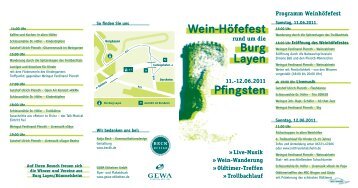 Wein-Höfefest Burg Layen Pfingsten - SooNahe