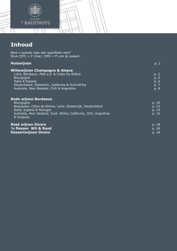 wijn kaart - t Raedthuys