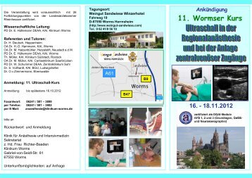 Ankündigung 11. Wormser Kurs - Klinikum Worms