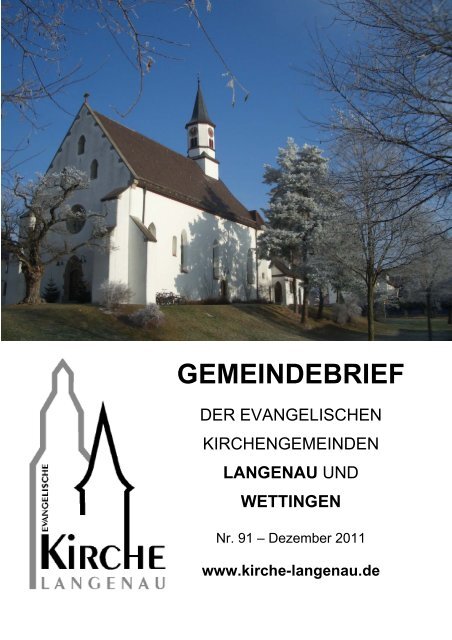 Gemeindebrief Nr. 91 - Evangelische Kirchengemeinde