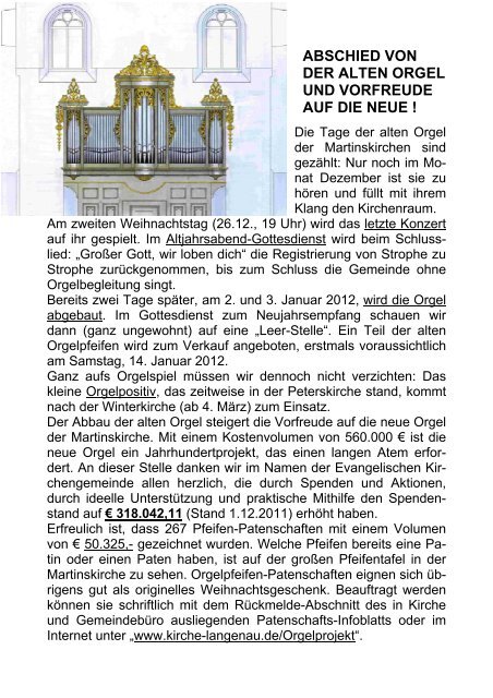 Gemeindebrief Nr. 91 - Evangelische Kirchengemeinde
