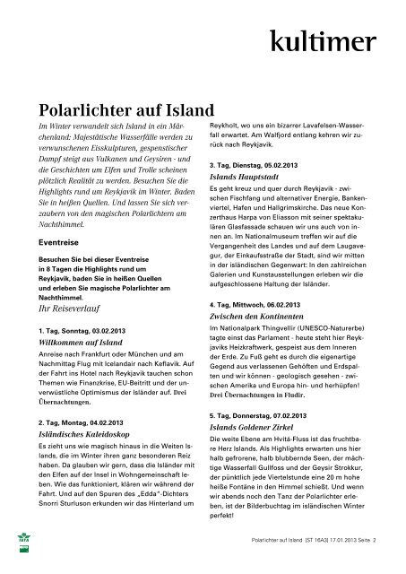 Polarlichter auf Island - Studiosus Reisen München GmbH