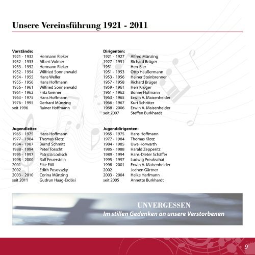 Chronik 1921-2011 - Musikverein »Frohsinn« Flein eV