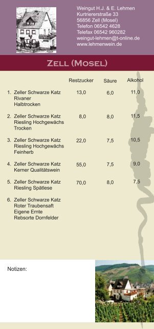 Flyer Zeller Nacht der Weinkultur - Zell Mosel