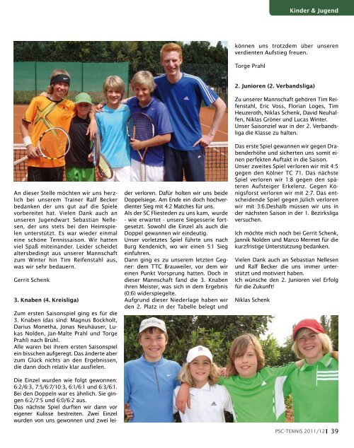 PSC Tennis Magazin 2012 (Teil 3) - Pulheimer SC