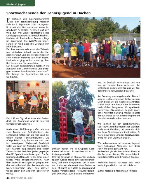 PSC Tennis Magazin 2012 (Teil 3) - Pulheimer SC