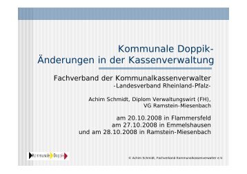 Kommunale Doppik- Änderungen in der Kassenverwaltung