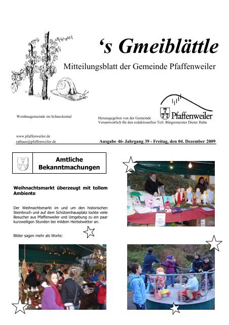 Mitteilungsblatt der Gemeinde Pfaffenweiler