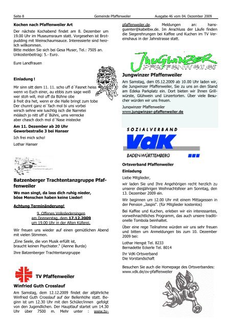 Mitteilungsblatt der Gemeinde Pfaffenweiler