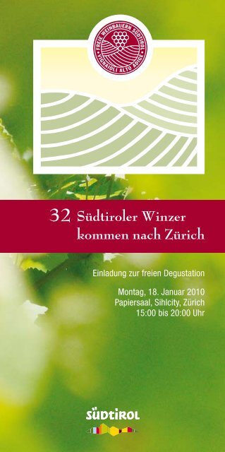 Südtiroler Winzer kommen nach Zürich - Freie Weinbauern Südtirol