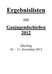 Ergebnisliste Gaujugendschießen 2012 - SG Holzolling