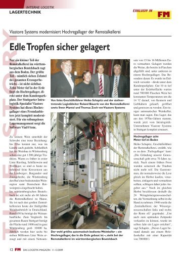 Edle Tropfen sicher gelagert - FM DAS LOGISTIK-MAGAZIN